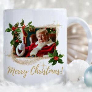 Santa Claus Trump Mug, Trump Christmas Mug, Trump Coffee Mug, President Trump Gift, MAGA Christmas Mugs3