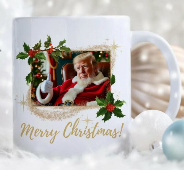 Santa Claus Trump Mug, Trump Christmas Mug, Trump Coffee Mug, President Trump Gift, MAGA Christmas Mugs3