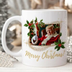 Santa Claus Trump Mug, Trump Christmas Mug, Trump Coffee Mugs