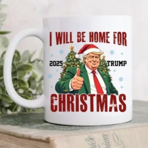 Santa Trump Gift, I'll Be Home for Christmas Tea Cup, Republican Mugs