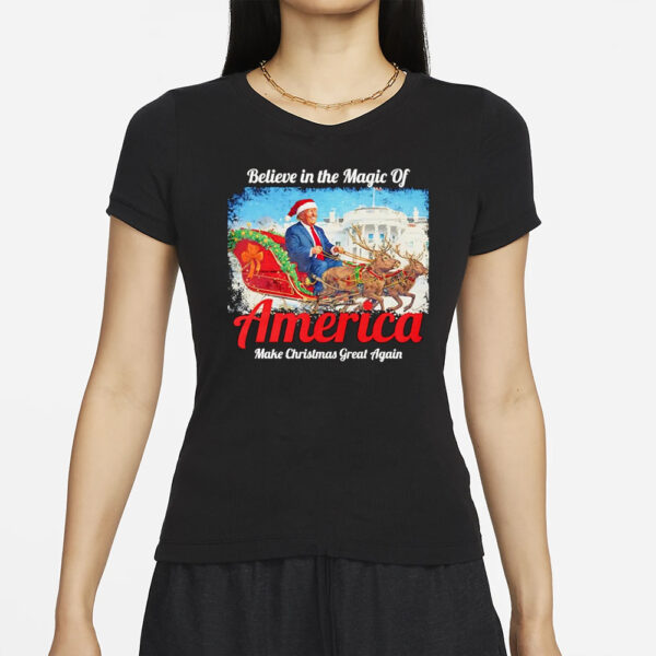 Santa Trump believe in the Magic of America make Christmas great again shirts