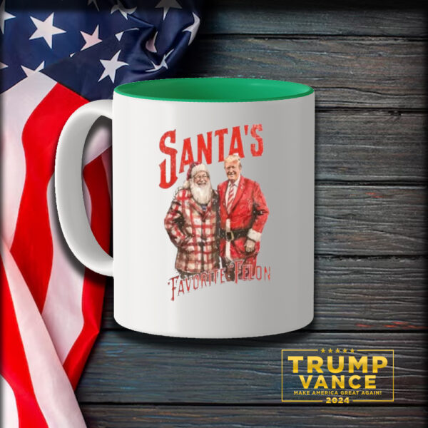 Santa’s Favorite Felon Mug, Trump Mug3