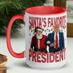 Santa's Favorite President Trump Mug, Trump Mug, Santa Trump Mugs