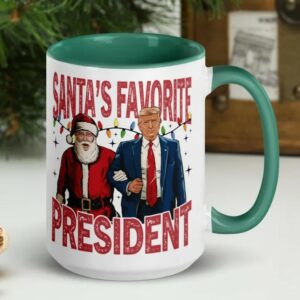 Santa's Favorite President Trump Mug, Trump Mug, Santa Trump Mugs3