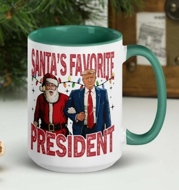 Santa's Favorite President Trump Mug, Trump Mug, Santa Trump Mugs3