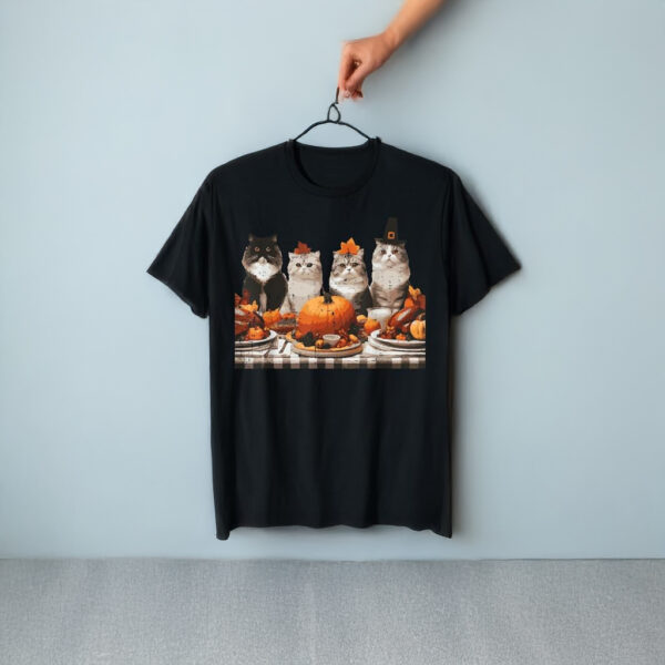 Thanksgiving Cats Dinner Feast Vintage Fall T-Shirts