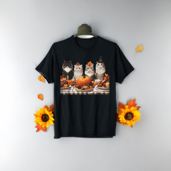 Thanksgiving Cats Dinner Feast Vintage Fall TShirt