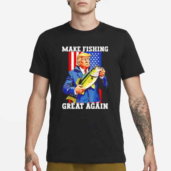 Trump 2024 shirt, Make fishing great again bass fishing Trump shirt3