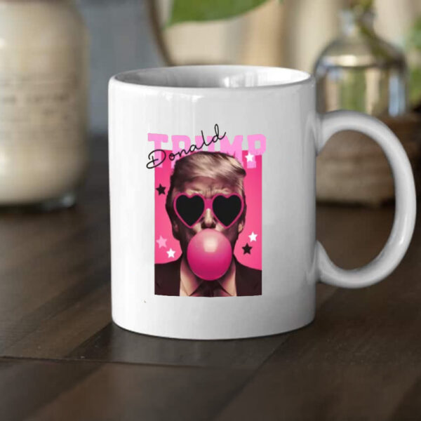 Trump Bubble Gum Mug, Trump Pink Sun Glasses Mug2