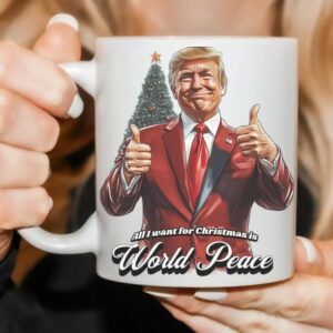 Trump Christmas Mug, Trump Holiday World Peace cups3