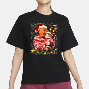 Trump Christmas Sweater For Cat Lovers Ugly Xmas T-Shirt1