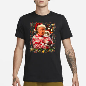 Trump Christmas Sweater For Cat Lovers Ugly Xmas T-Shirt2