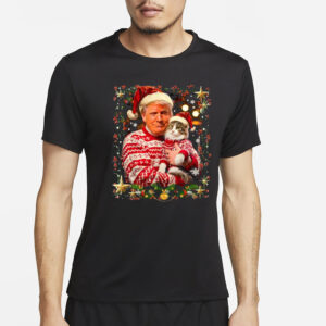 Trump Christmas Sweater For Cat Lovers Ugly Xmas T-Shirt3