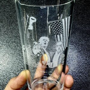 Trump Fight Engraved Custom Donald Trump Shooting Gift Whiskey Glass USA