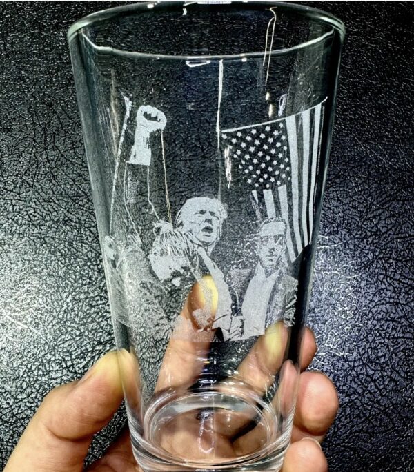 Trump Fight Engraved Custom Donald Trump Shooting Gift Whiskey Glass USA