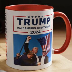 Trump Fist Pump Never Surrender Fight Fight Mugs