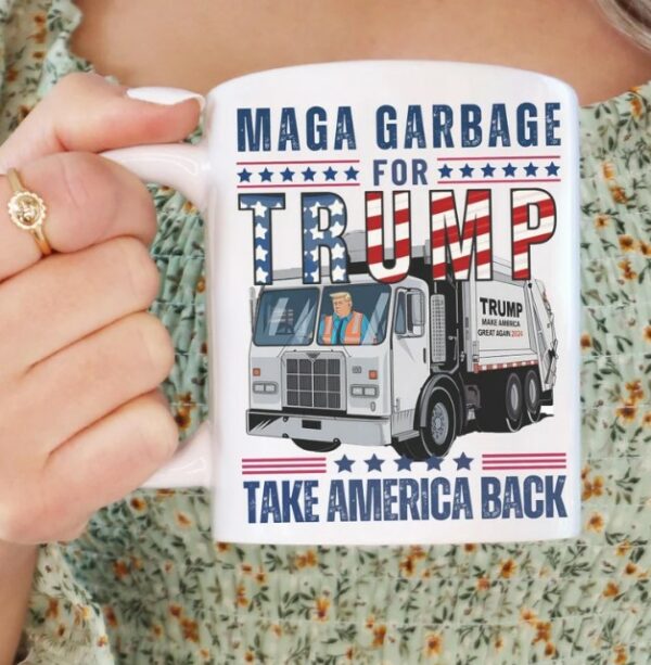 Trump Garbage Truck Coffee Mug, Maga Garbage Take America Back Mugs1