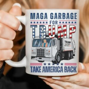 Trump Garbage Truck Coffee Mug, Maga Garbage Take America Back Mugs2