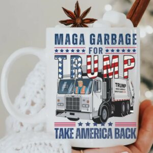 Trump Garbage Truck Coffee Mug, Maga Garbage Take America Back Mugs3