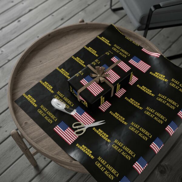 Trump Gold Dark MAGA Wrapping Paper USA