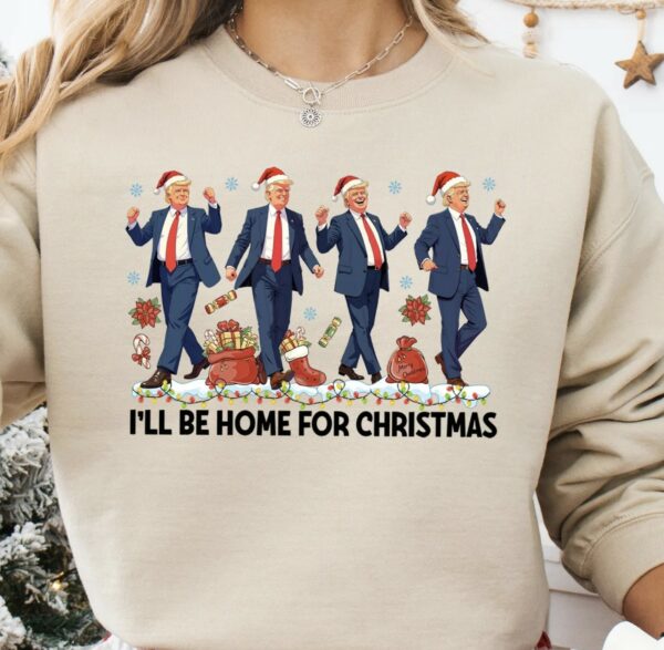 Trump I'll Be Home For Christmas 2024 T-Shirt