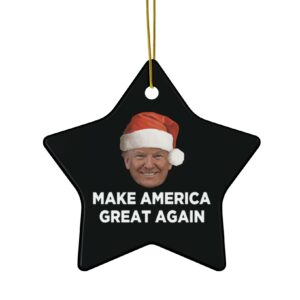 Trump MAGA Christmas Ornament Star