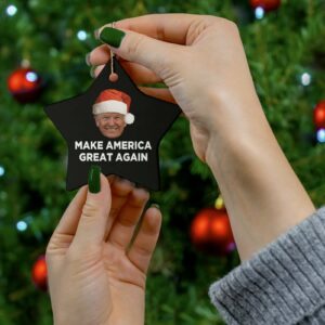 Trump MAGA Christmas Ornament Star US