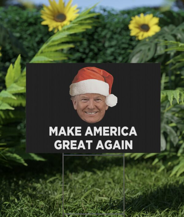 Trump MAGA Christmas Yard Sign USA