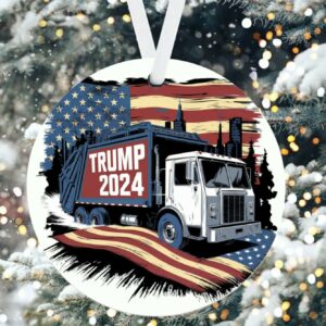 Trump MAGA Garbage Truck Ornament