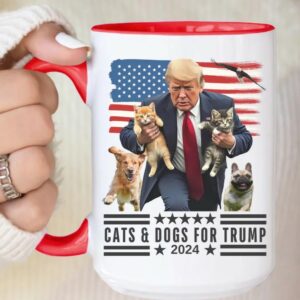 Trump Mug Funny Donald Trump 2024 Mug Cats and Dogs for Trump MAGA Coffee Mugs