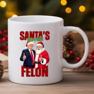 Trump Mugshot Mug, Ceramic Coffee Cup, santa Trump Gift, Mug