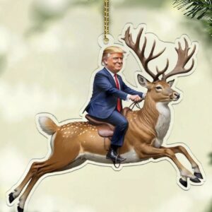 Trump Riding Reindeer Ornament Acrylic Ornament