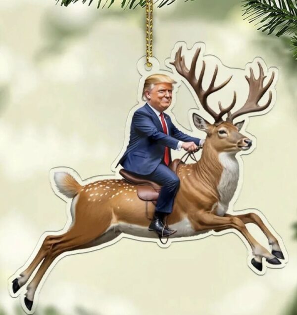 Trump Riding Reindeer Ornament Acrylic Ornament