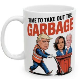 Trump Taking Out the Garbage Ceramic Mug, 2024 Election Funny Gifts, Mugs1