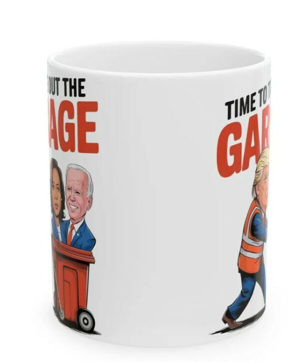 Trump Taking Out the Garbage Ceramic Mug, 2024 Election Funny Gifts, Mugs2