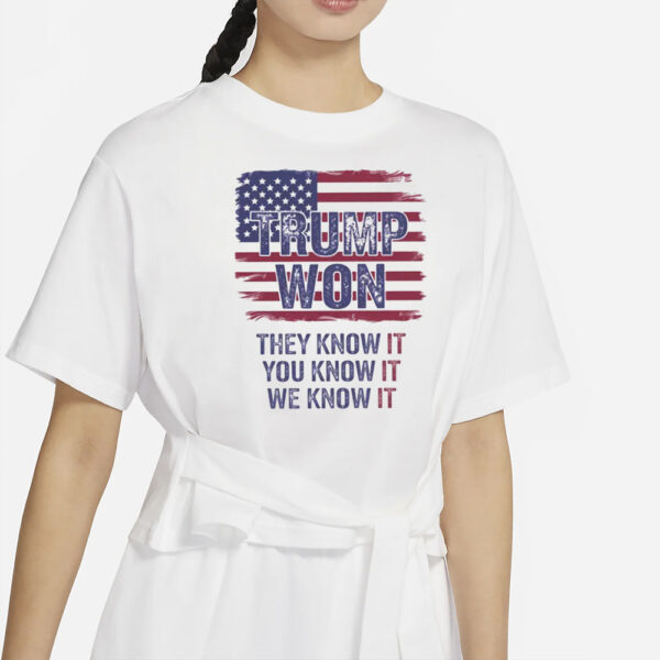 Trump Won Statement Shirt, Pro Trump Apparel, Patriotic American Flag Shirts1