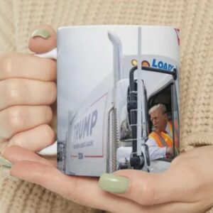 Trump in Garbage Truck Ceramic Mugs