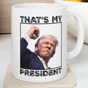 Trump shot Mug, Trump shooting Mug, President Trump shot Mug3