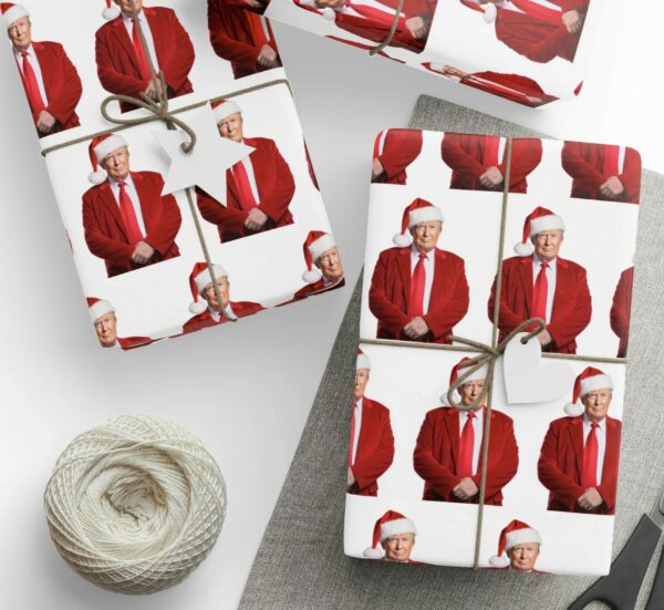 Wrapping Paper Christmas Trump 2024 MAGA Trump Christmas