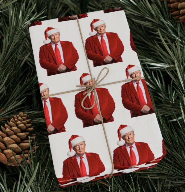 Wrapping Paper Christmas Trump 2024 MAGA Trump Christmas USA