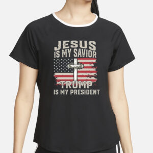 president Trump Shirt, Jesus Is My Savior Trump Is My President T-Shirts, Patriotic Christian Shirts