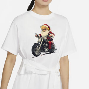 Donald Trump Christmas Biker Motorbike Funny Santa T-Shirts1