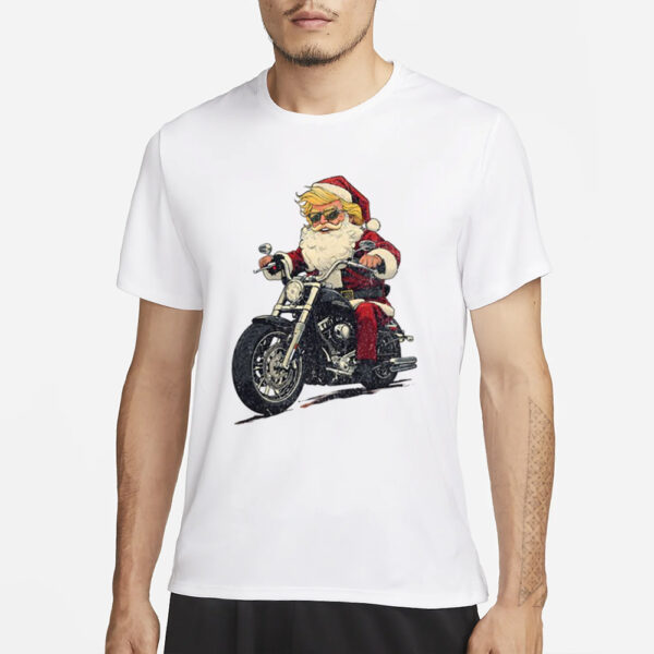 Donald Trump Christmas Biker Motorbike Funny Santa T-Shirts3