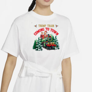 Holiday Festive Graphic Shirt, Trump Train Coming To Town Christmas Shirts1