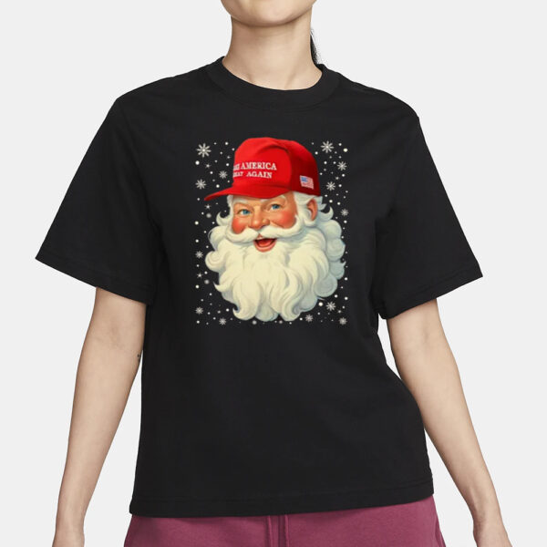 Retro Make Christmas Great Again Trump Christmas Santa T-Shirts1