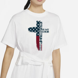 Trump 2024 Vintage 45 47 - Jesus Is My Savior Trump Is My President American Flag Shirt1