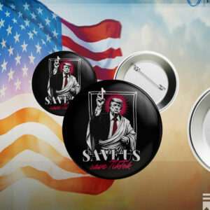 Donald Trump Save Us Save Tiktok 2025 Pin Button