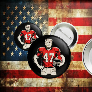 Trump American Football 47 God Bless Pin Button