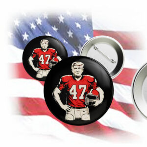 Trump American Football 47 God Bless Pin Button