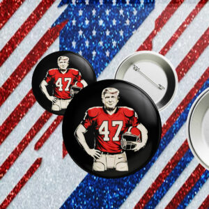 Trump American Football 47 God Bless Pin Button